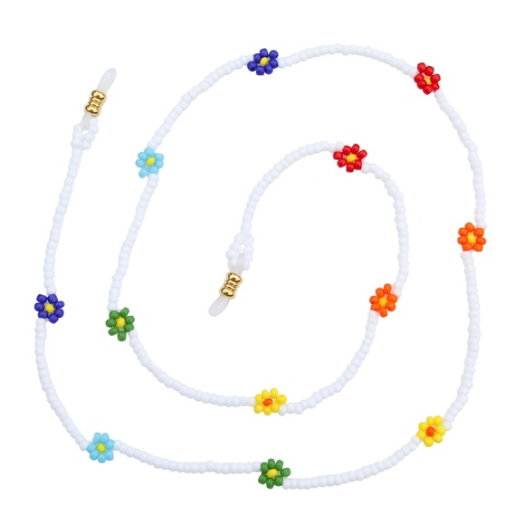 Rainbow Beaded Daisy Sunglass Leash Glasses Chain - Picture 2 of 4